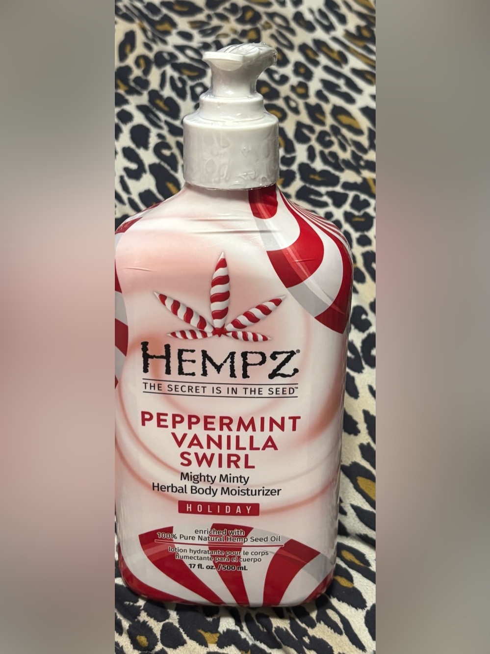 Hempz Peppermint Vanilla Swirl Body Moisturizer - Red & White
